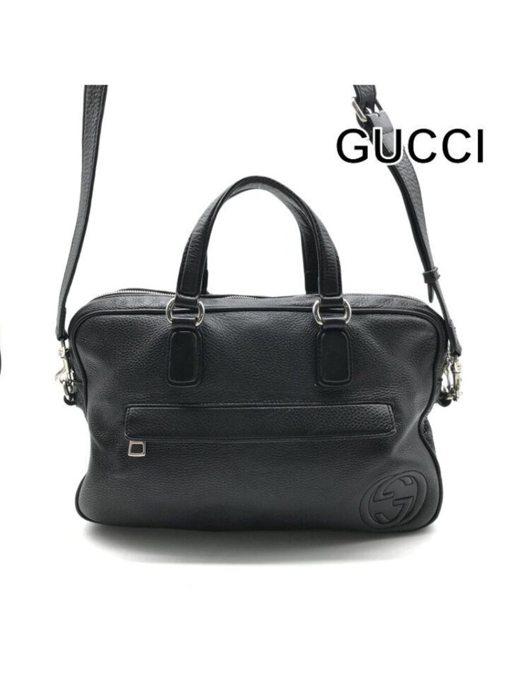 Gucci Interlocking Soho Business Bag 2-Way Bag Crossbody Leather Black